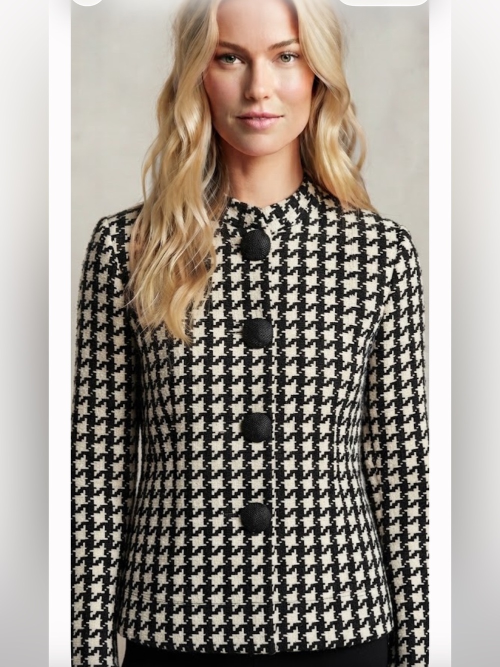 NWOT Multiples Black and White Houndstooth Coat Jacket, S